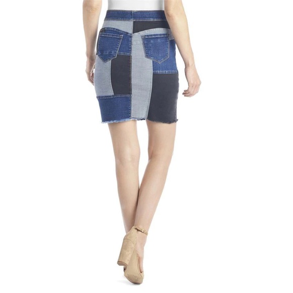 Coco + Carmen OMG Patchwork Denim Skirt - Picture 2 of 6